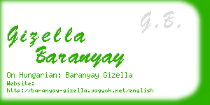 gizella baranyay business card